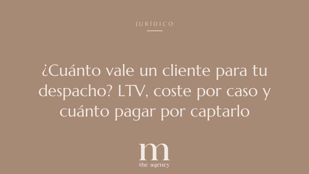 ¿Cuánto vale un cliente para tu despacho? LTV, coste por caso y cuánto pagar por captarlo