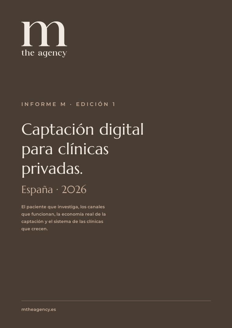 Portada del Informe M: Captación digital para clínicas privadas, España 2026
