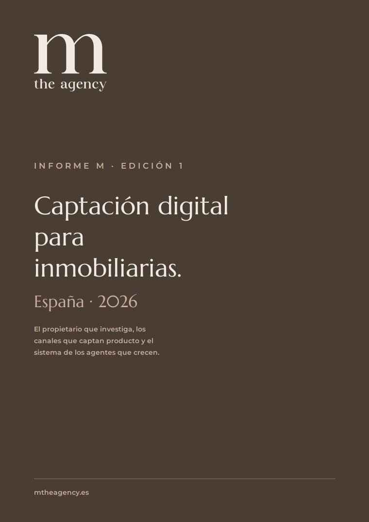 Portada del Informe M: Captación digital para inmobiliarias, España 2026