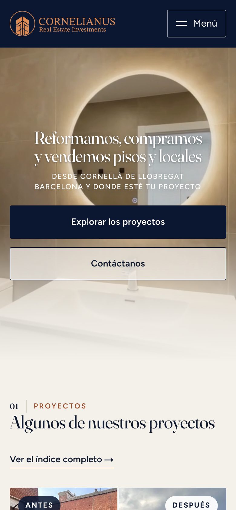 Web de Cornelianus en móvil